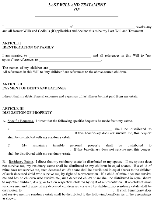 Colorado Simple Will For A Married Person Word