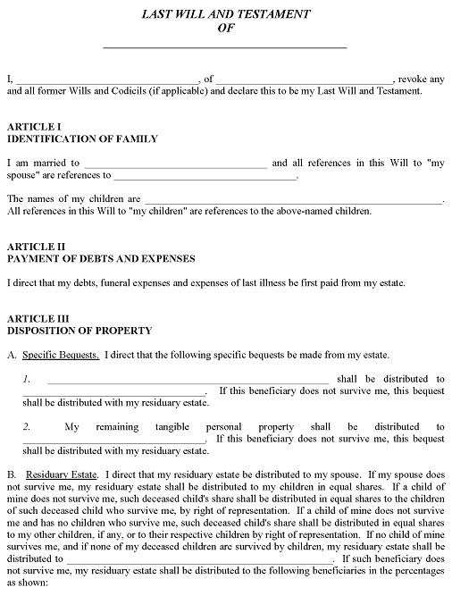 Tennessee Do It Yourself Will PDF